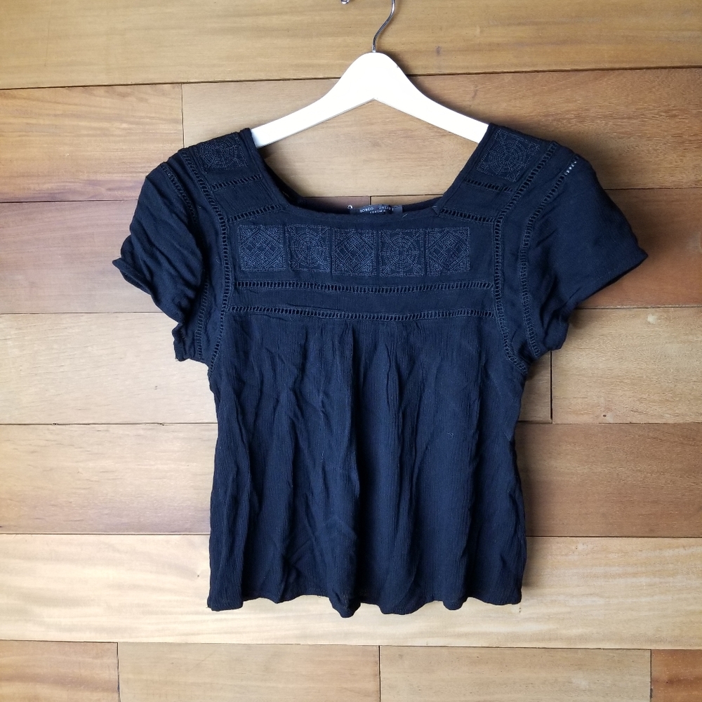 Romeo & Juliet couture black boho top size M